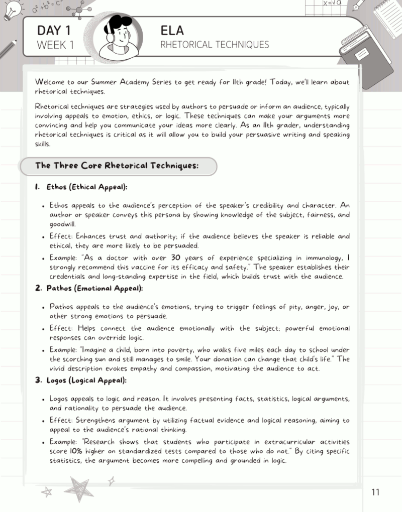 Kids Summer Academy by ArgoPrep: Grade 10-11