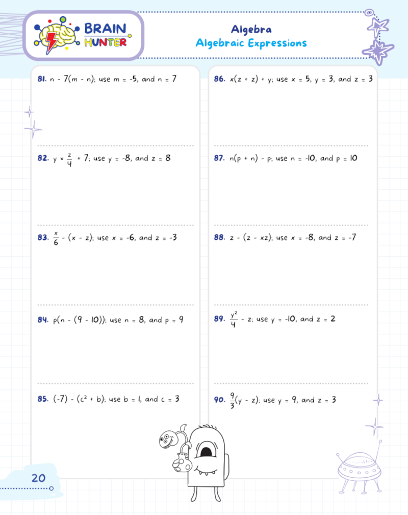 High School Algebra Practice Workbook