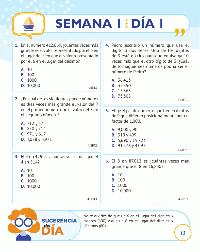 4th Grade Common Core Math: Spanish Edition