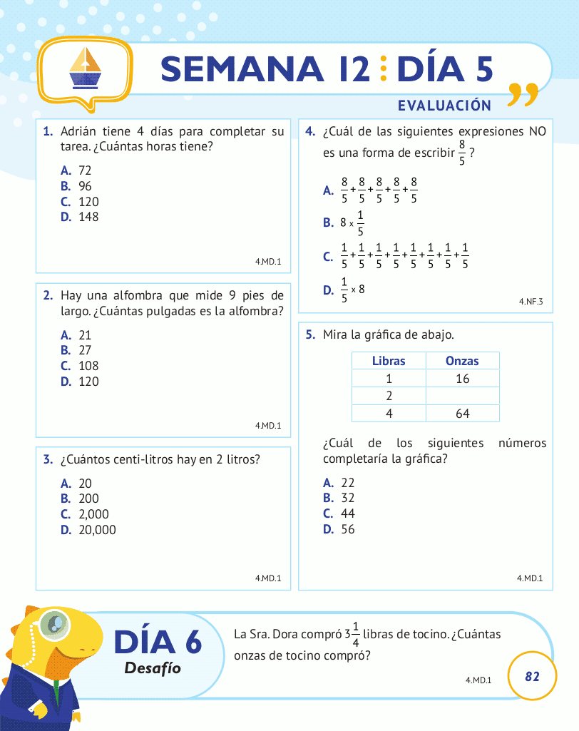 4th Grade Common Core Math: Spanish Edition