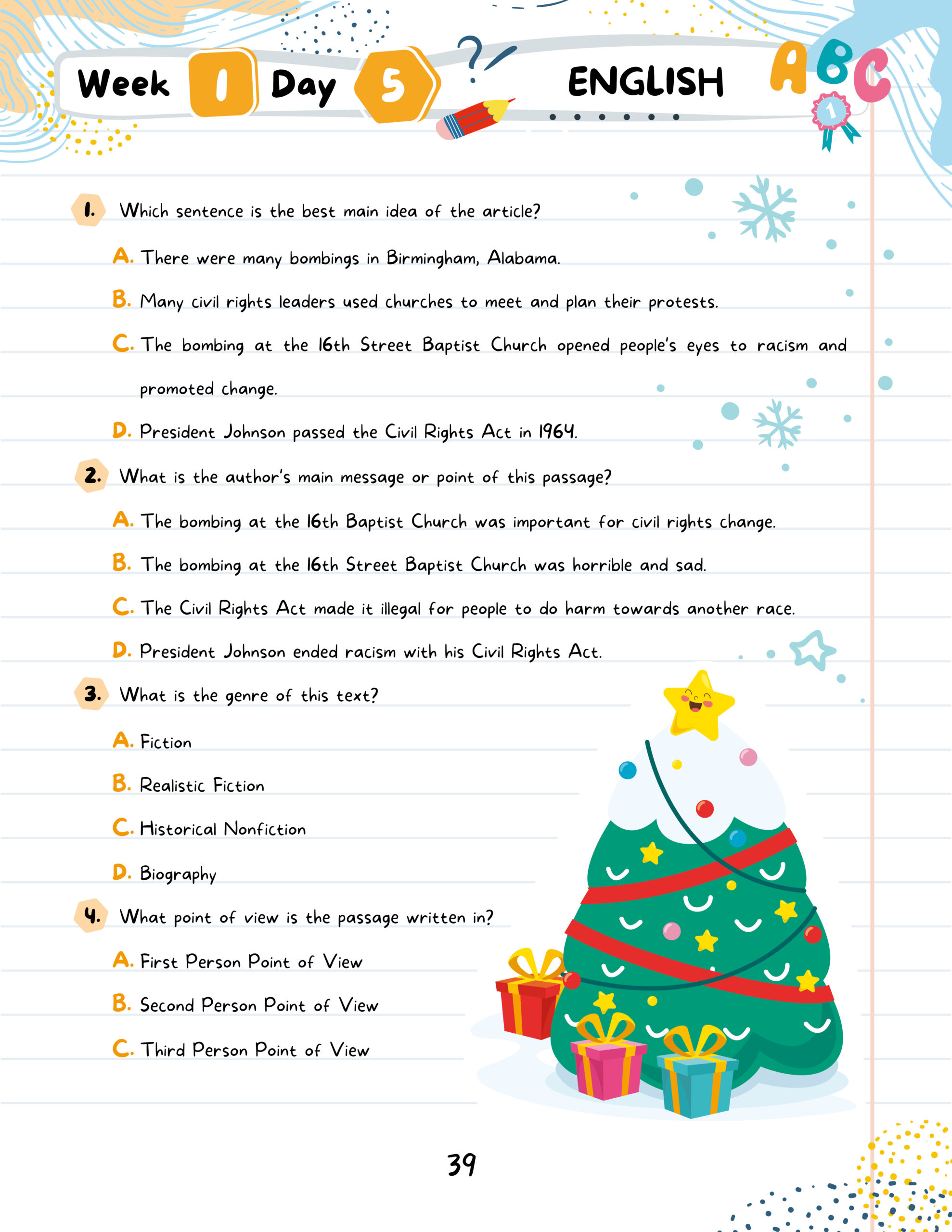 Kids Winter Academy by ArgoPrep: Grade 5