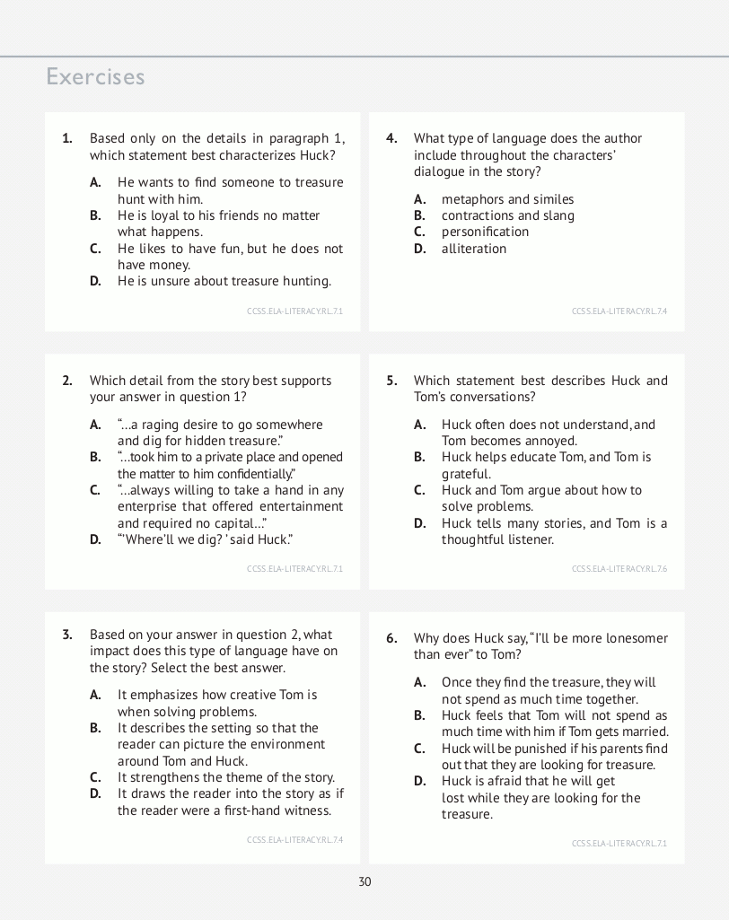 7th Grade Common Core ELA (English Language Arts: Daily Practice Workbook)