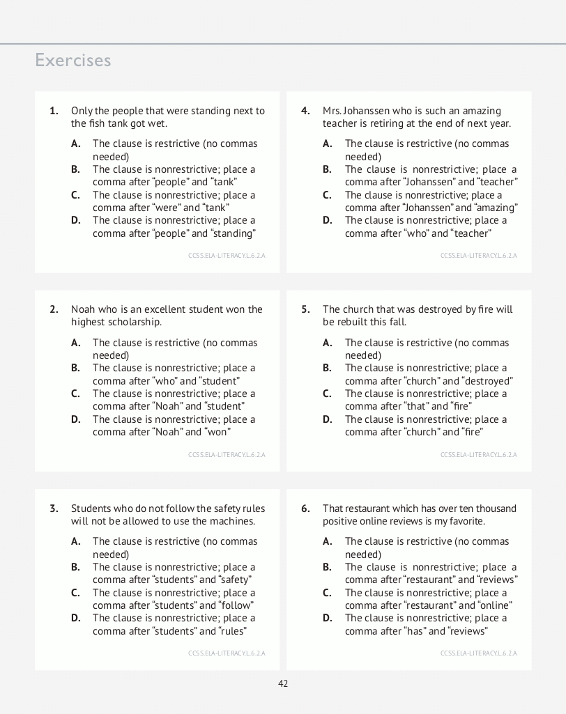 6th Grade Common Core ELA (English Language Arts): Daily Practice
