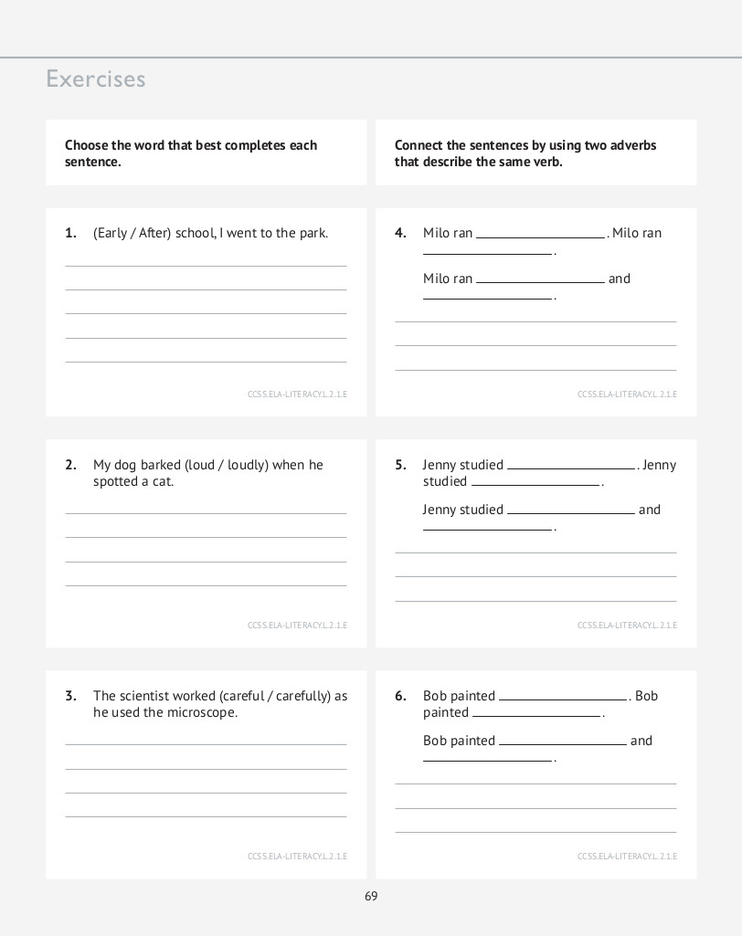 Common Core 2nd Grade English Worksheets Second Grade Common Core