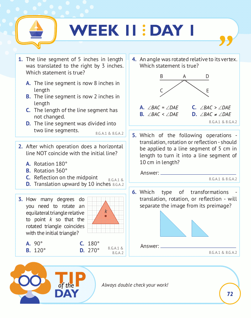8th Grade Common Core Math: Daily Practice Workbook