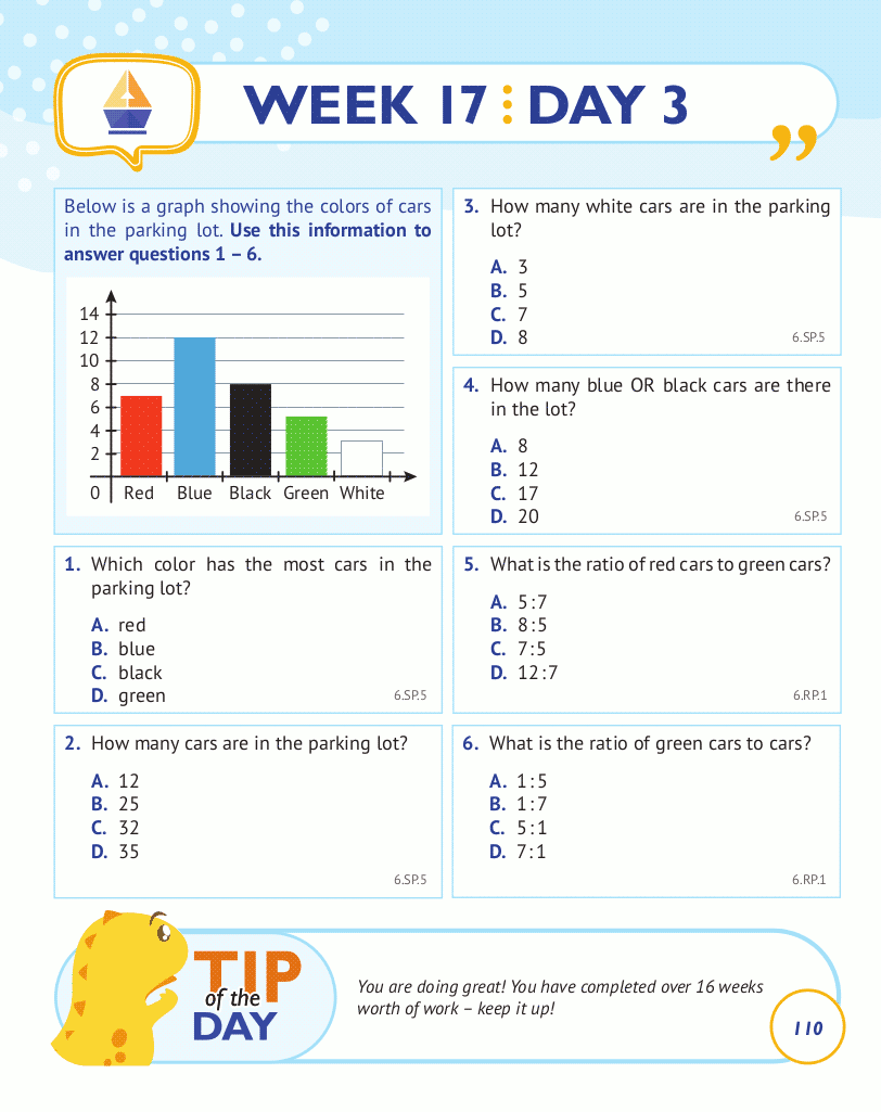 6th Grade Common Core Math: Daily Practice Workbook Part I: Multiple Choice