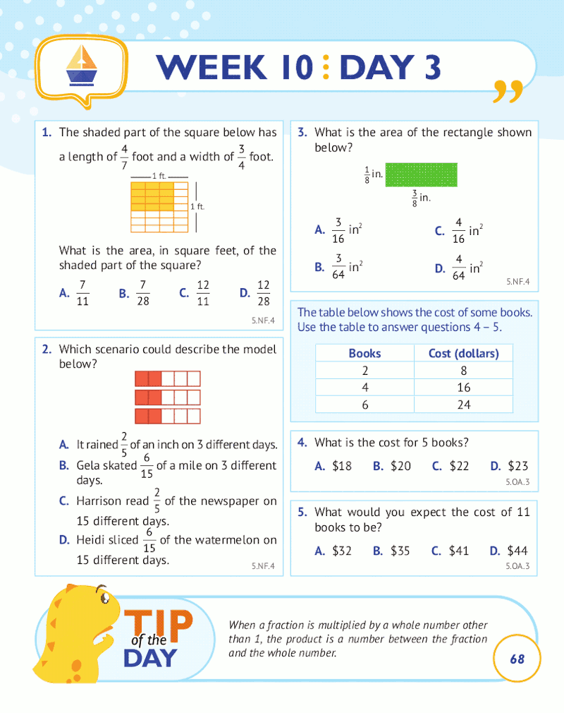 5th Grade Common Core Math: Daily Practice Workbook Part I: Multiple Choice 5th Grade Common Core Math: Daily Practice Workbook Part I: Multiple Choice