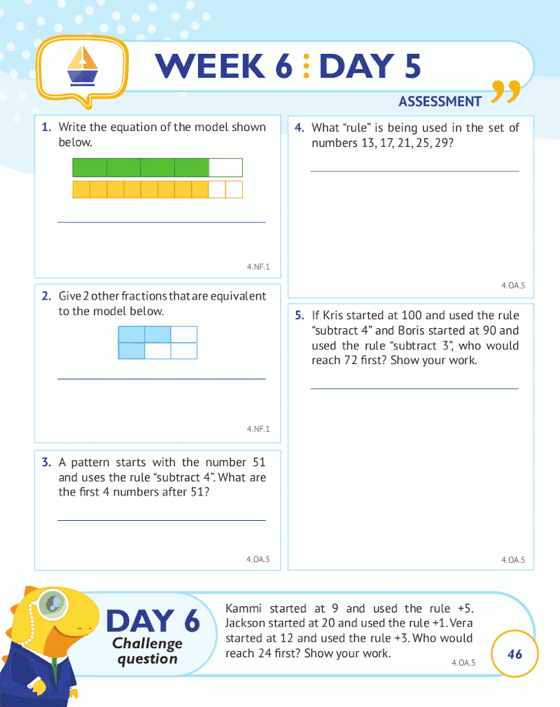 4th Grade Common Core Math: Daily Practice Workbook Part II: Free Response