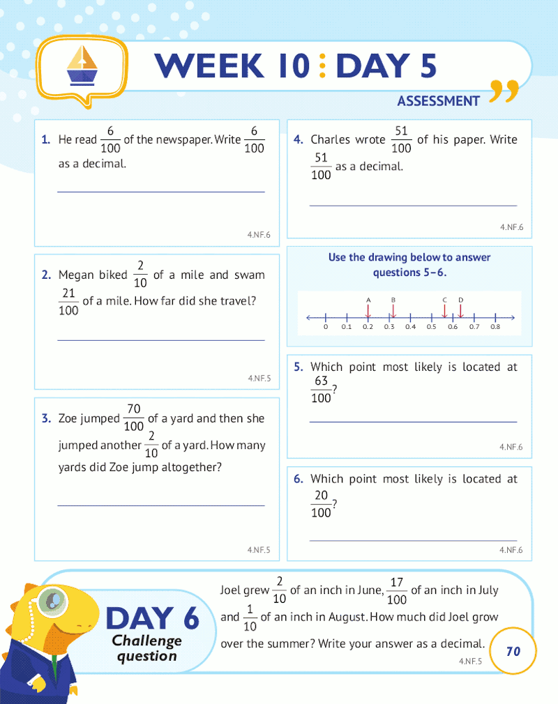 4th Grade Common Core Math: Daily Practice Workbook Part II: Free