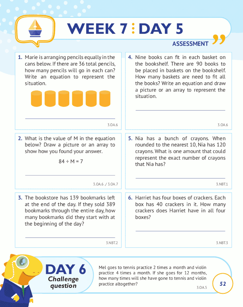 3rd Grade Common Core Math: Daily Practice Workbook Part II: Free Response