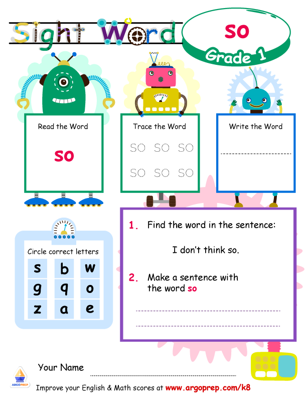 "So" Much Sight Word Fun