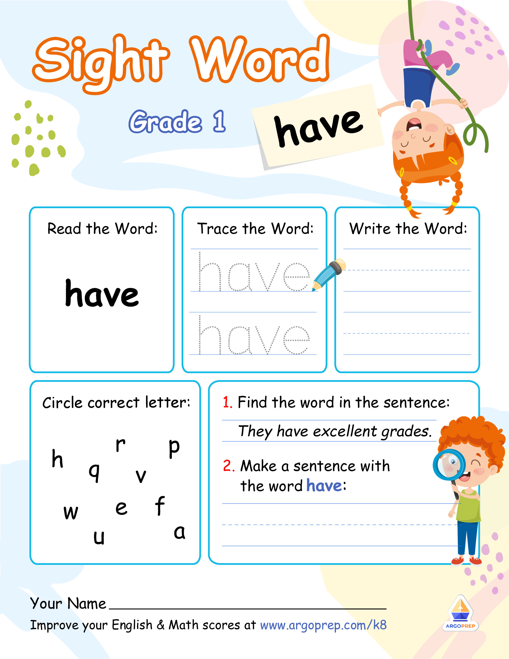 "Have" Fun with Sight Words