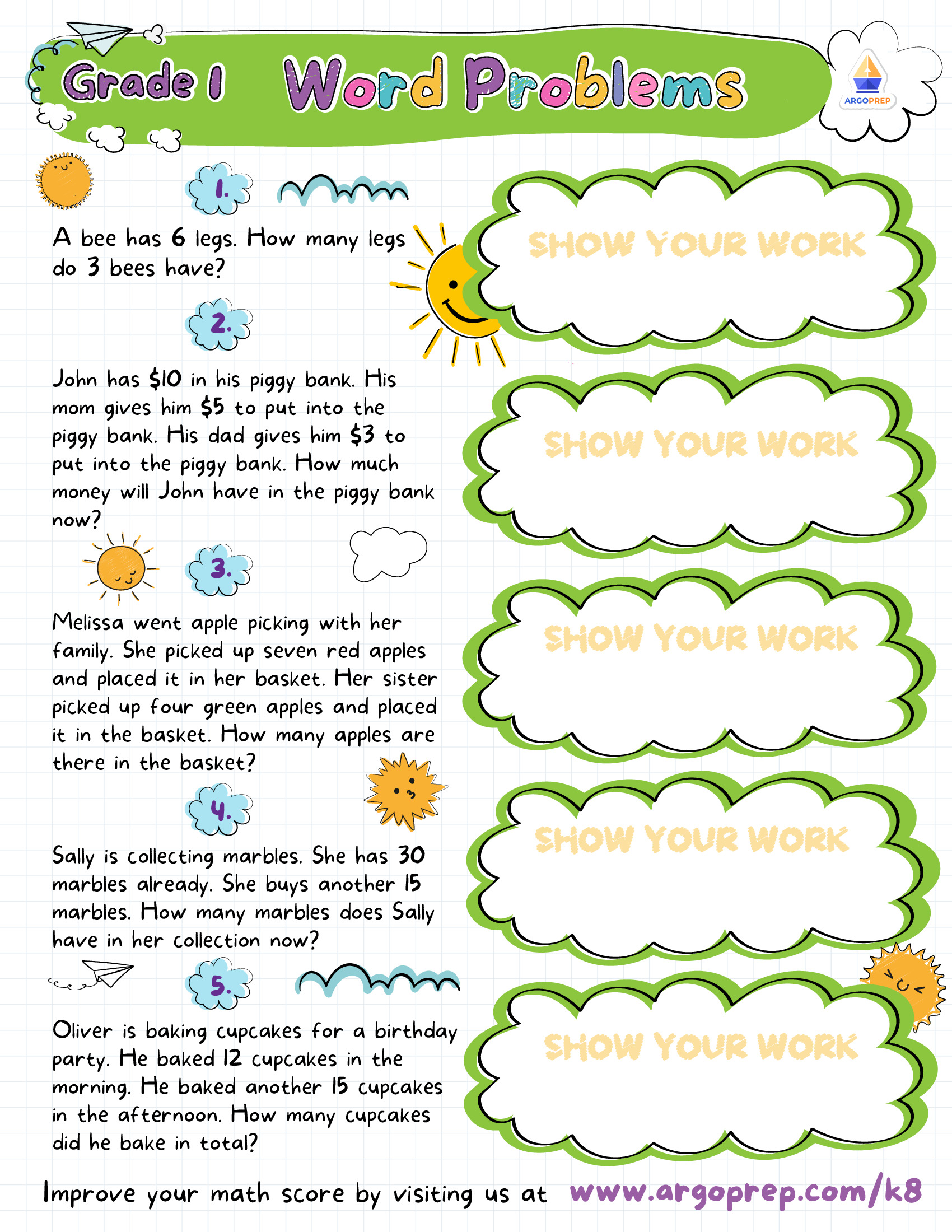 Single and 2-Digit Addition, and Subtraction Printable Workbook for Grade 2  by Teach Simple, image size:1700x2200