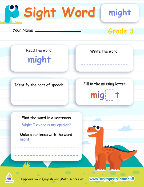 This Worksheet Is Dino "Might"