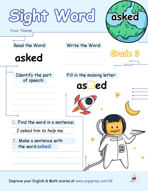 You "Asked" for More Sight Words