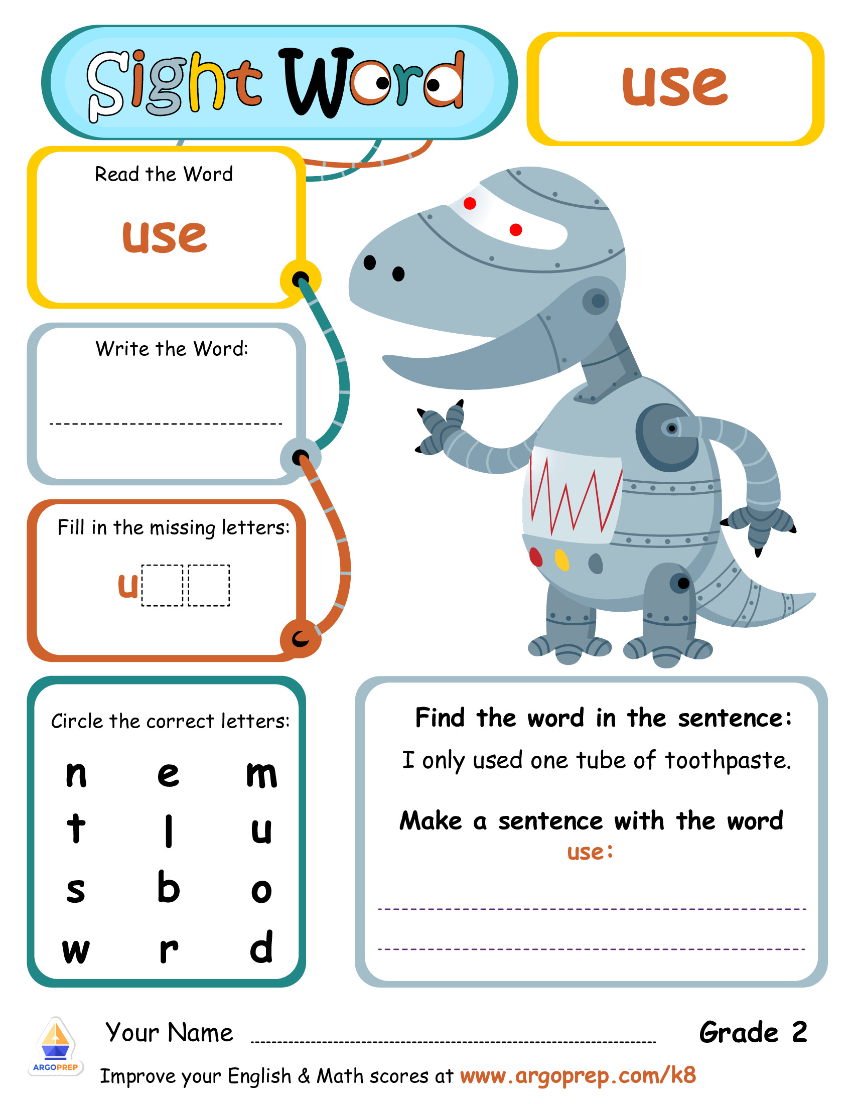 A Great "Use" of Sight Words