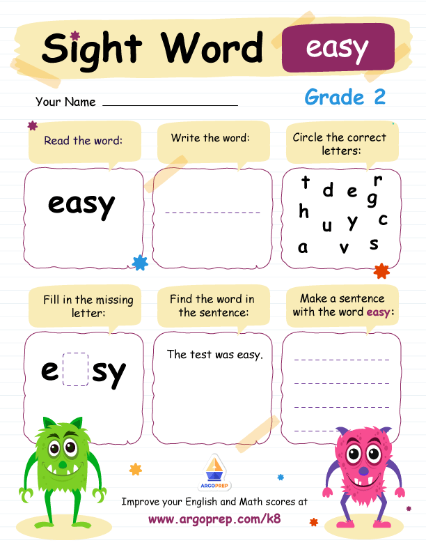 Sight Words Can Be "Easy"