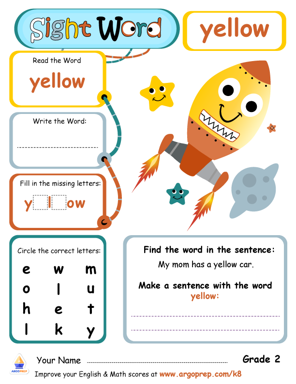 Sunny "Yellow" Sight Words