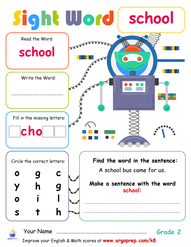 "School" Days and Sight Words