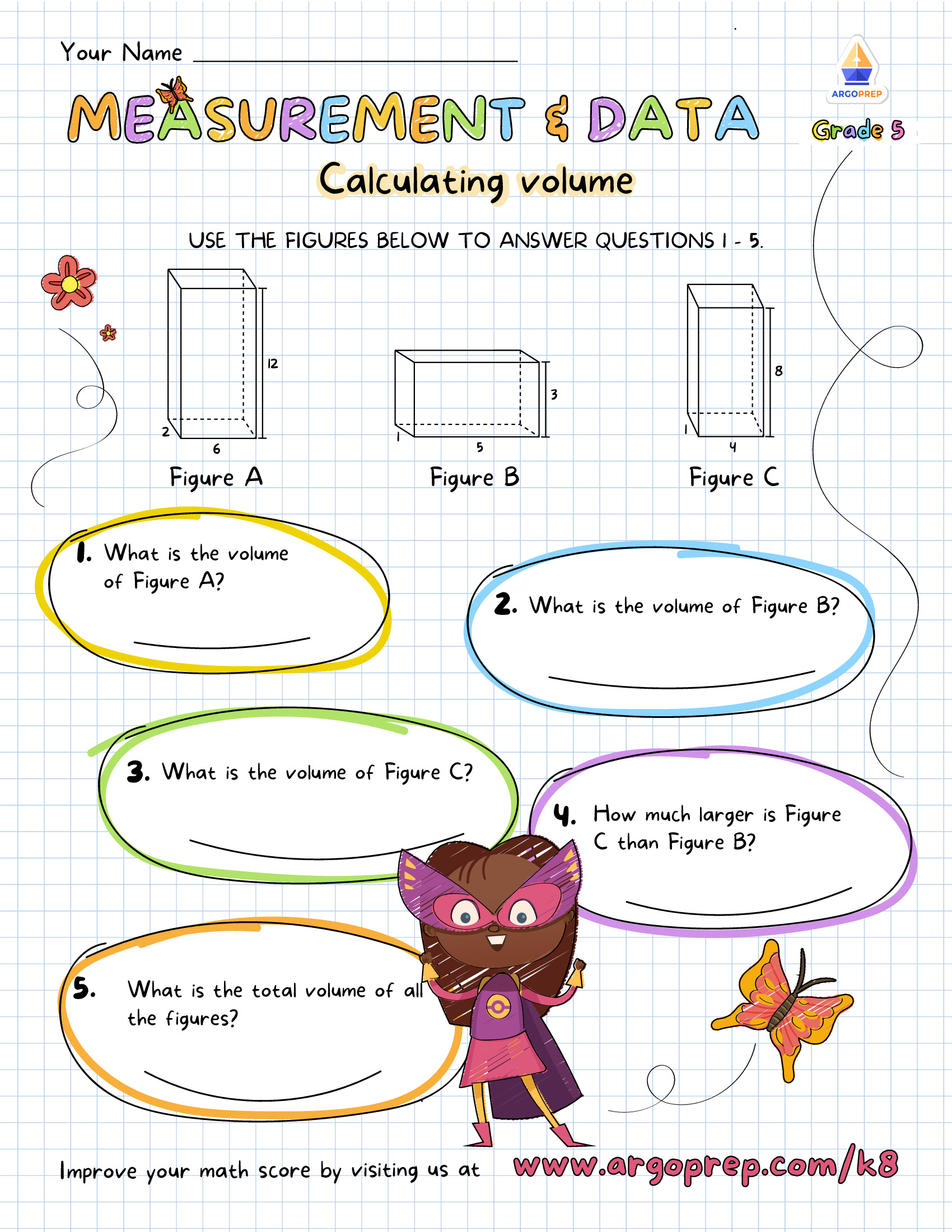 5th Grade Math Volume Worksheets Free