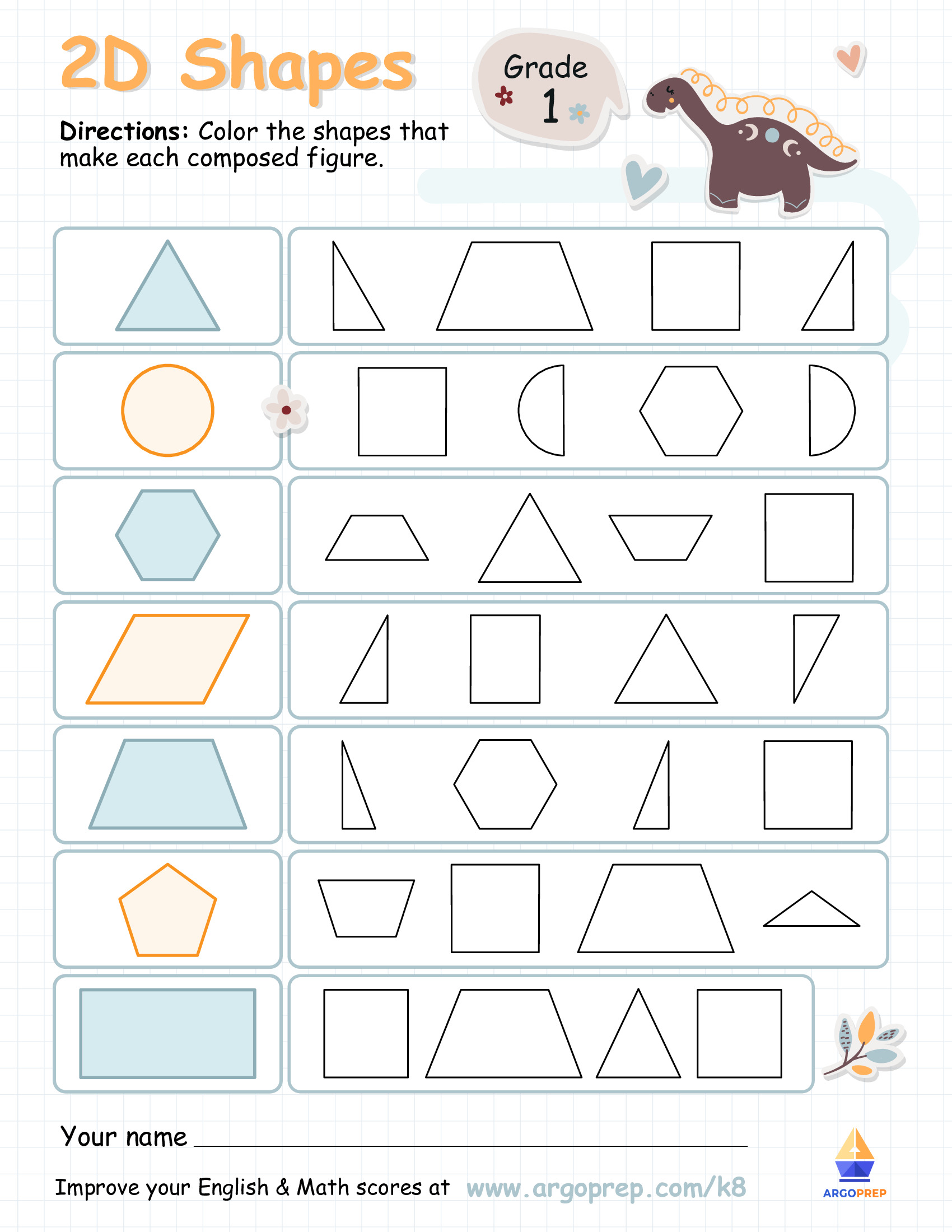 Dixie Dino Identifies Shapes