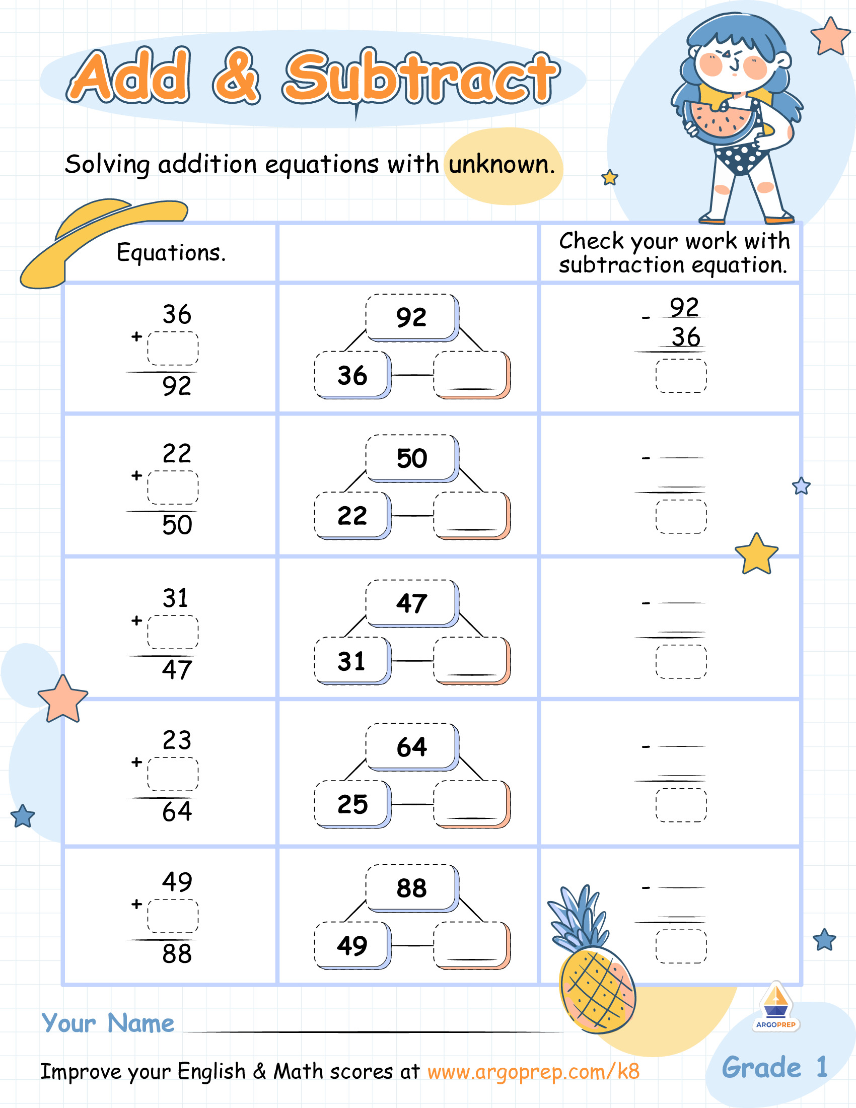 Kit Contemplates Addition and Subtraction Relationships