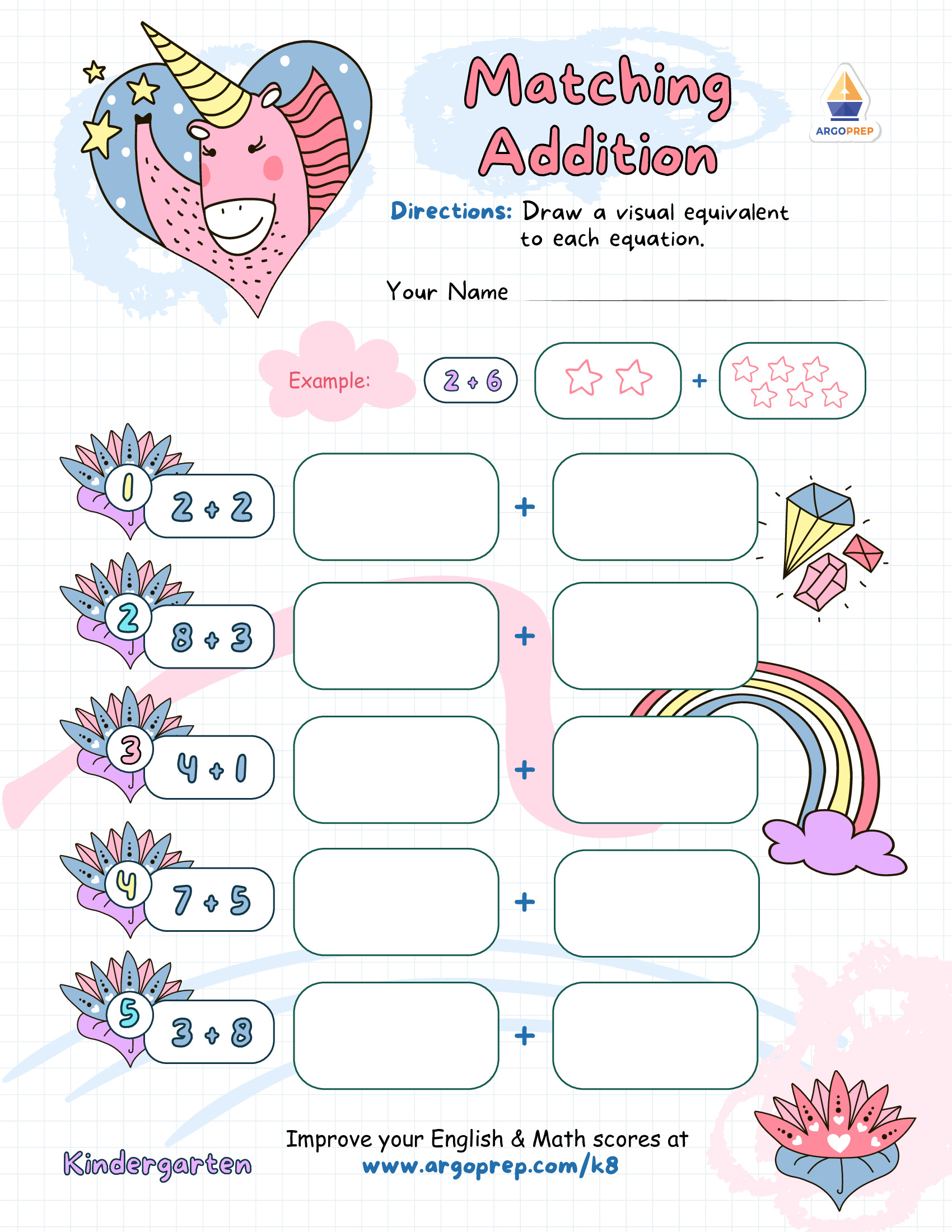 Unicorn Jewels Addition Match
