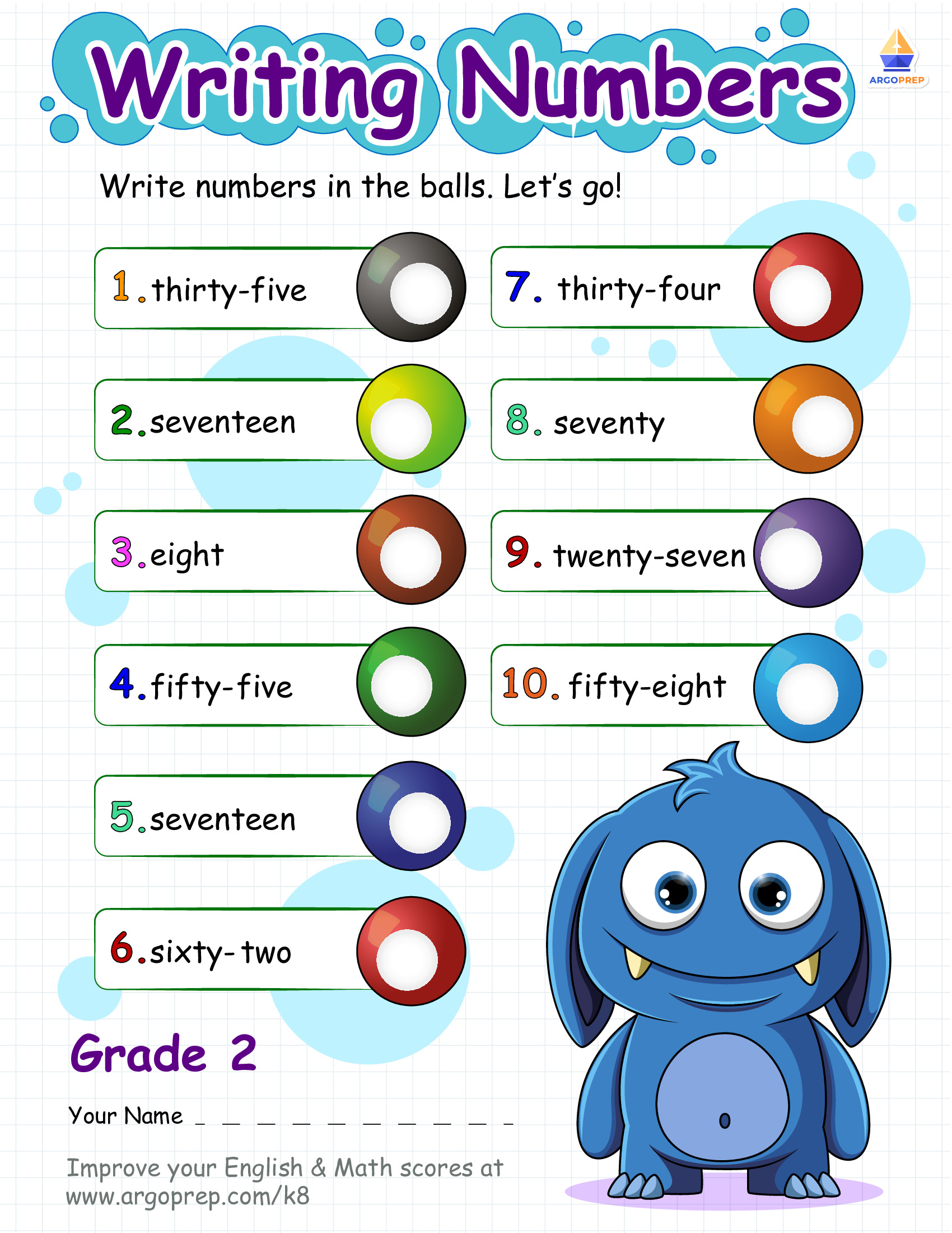 Writing Numbers with Millie Monster
