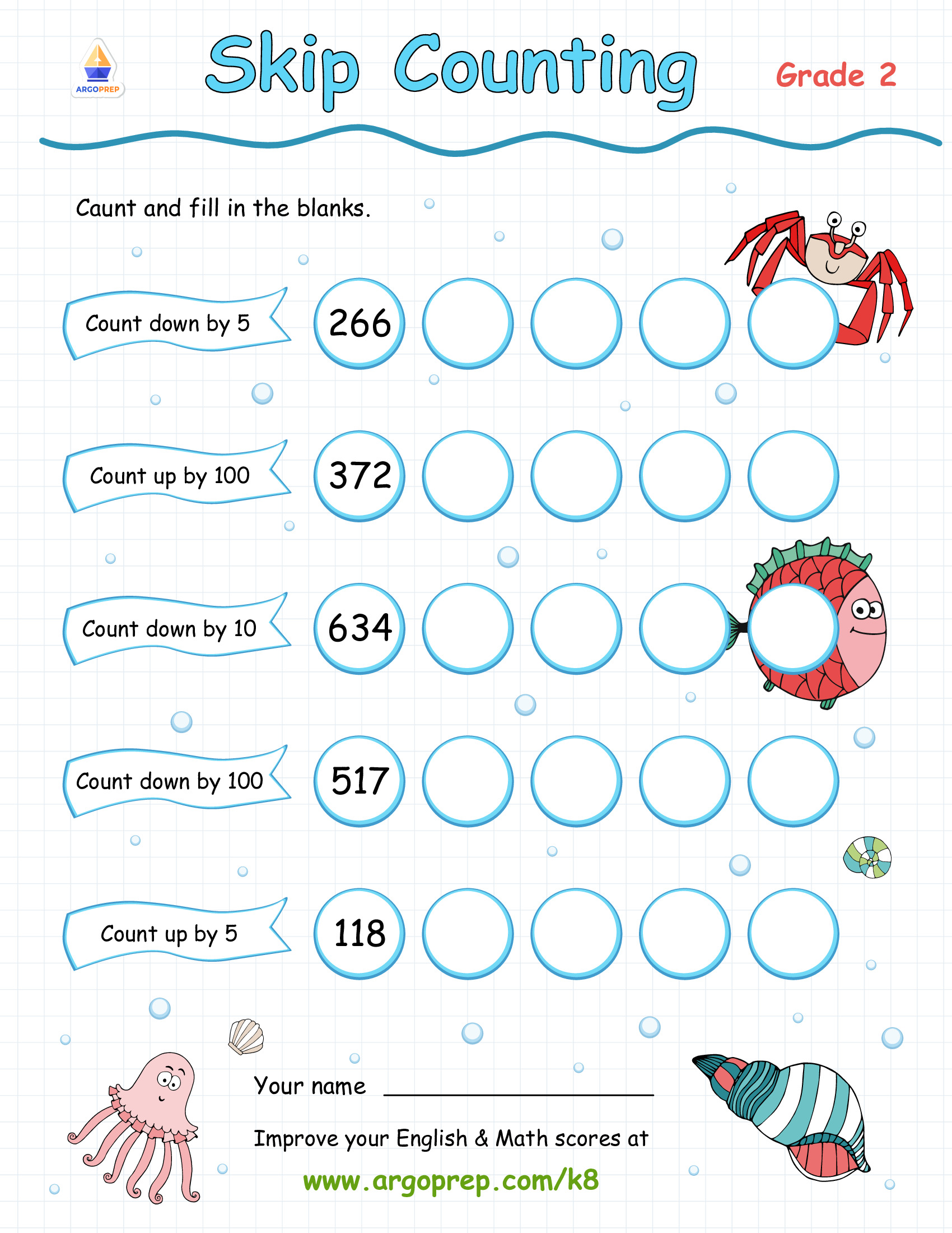 Sea Creature Skip Counting