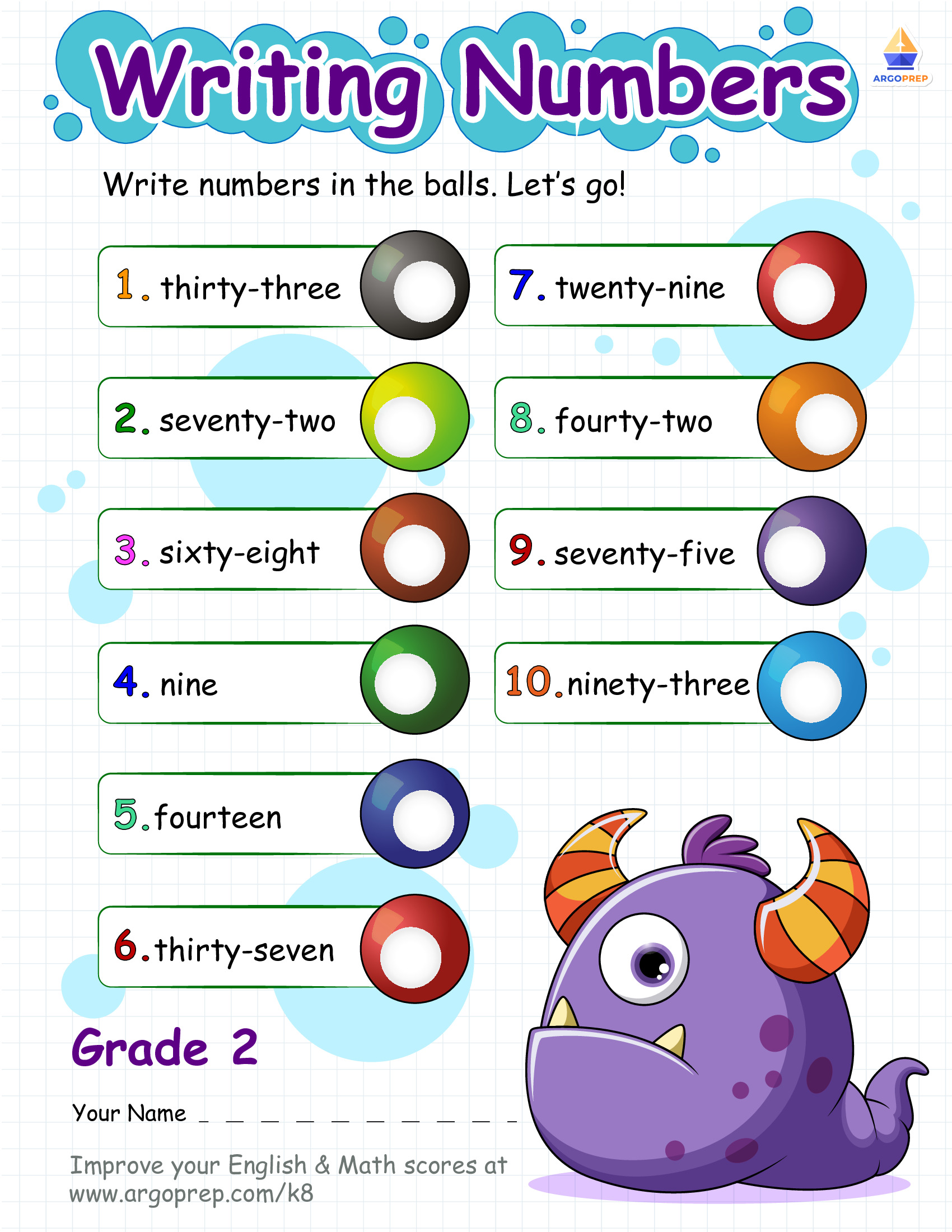 Writing Numbers with Marsha Monster