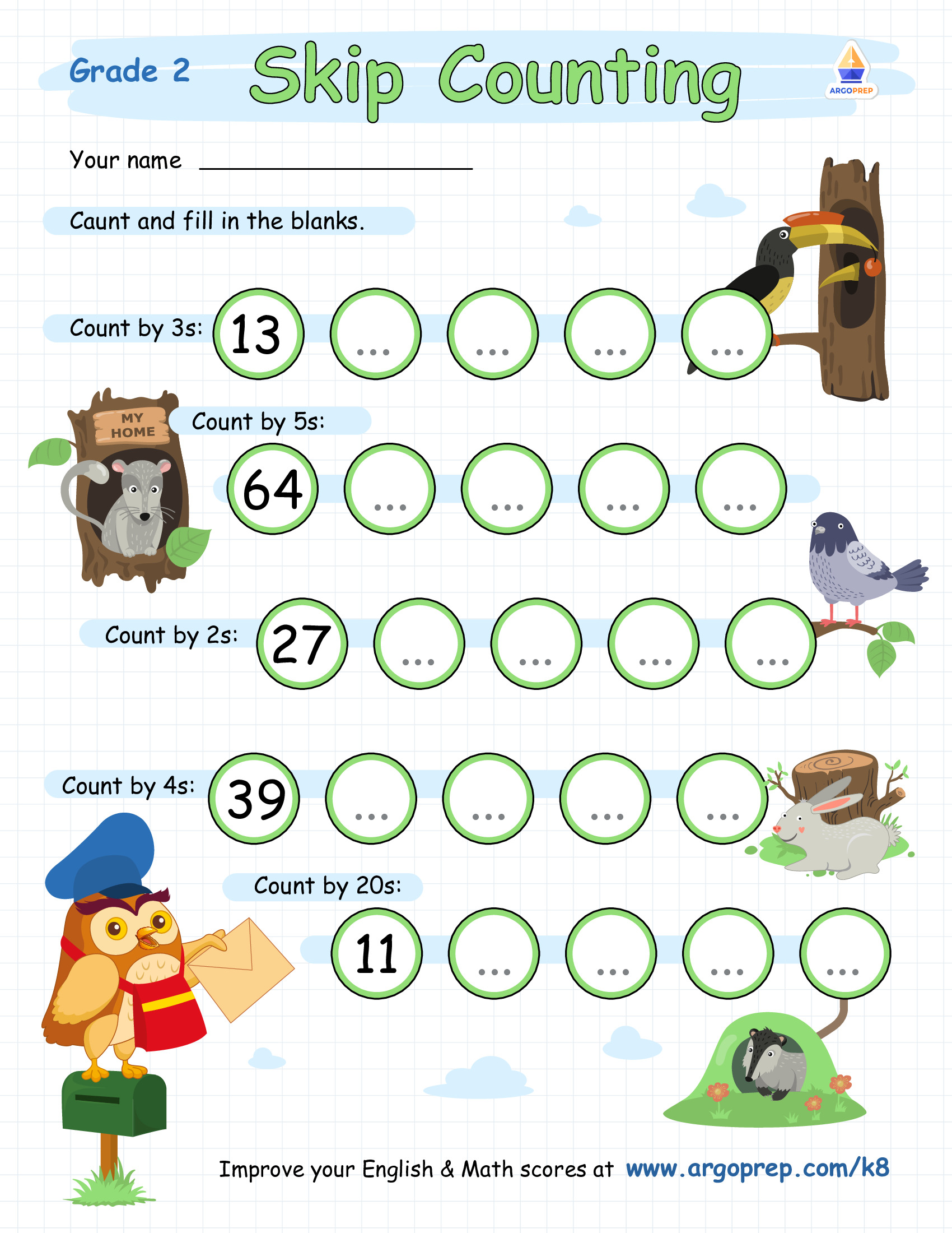 Skip Counting with Oswald the Owl