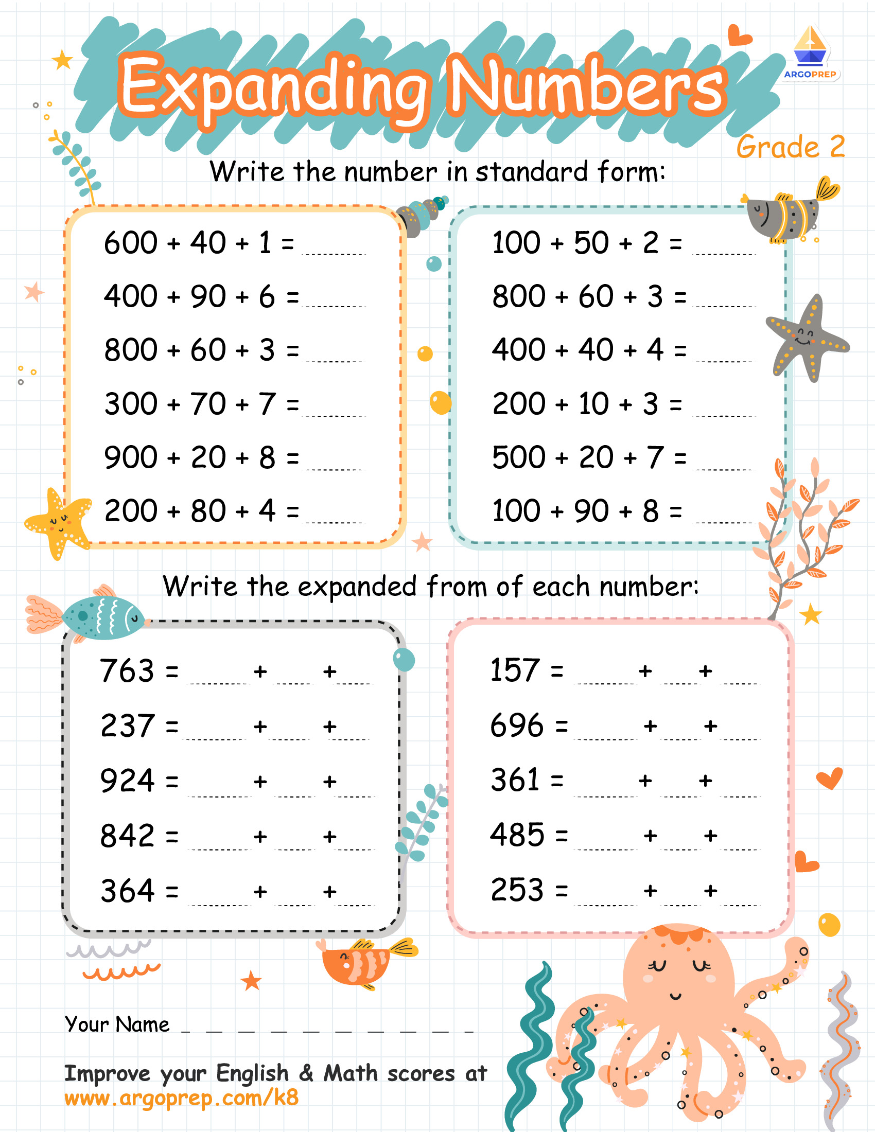 Varying Number Forms Under the Sea