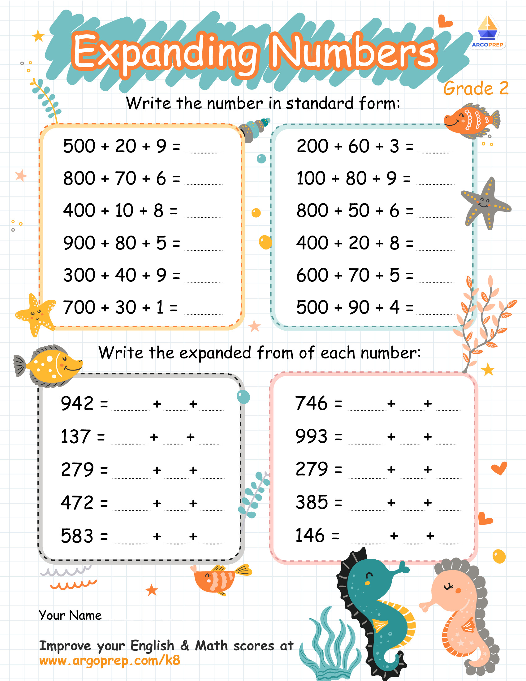 Expanding Numbers with Serene Seahorses