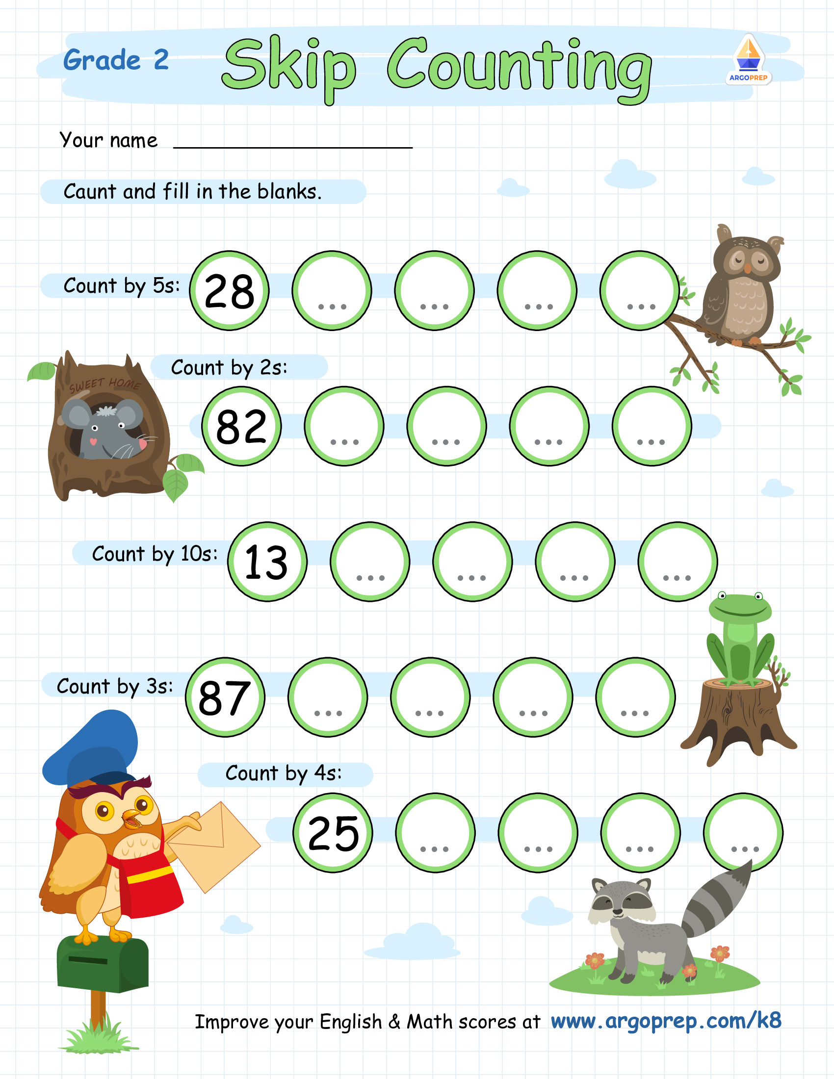 Skip Counting with Forest Friends