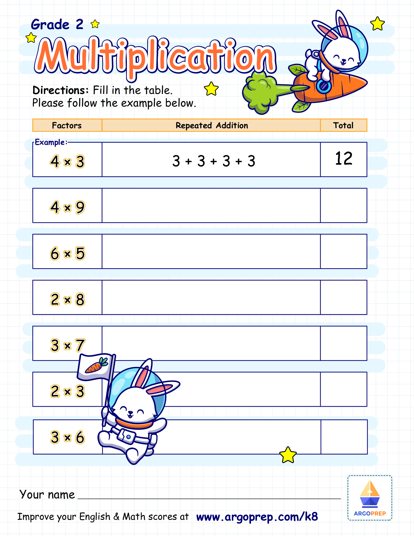 Rudy Rabbit's Multiplication Roundup