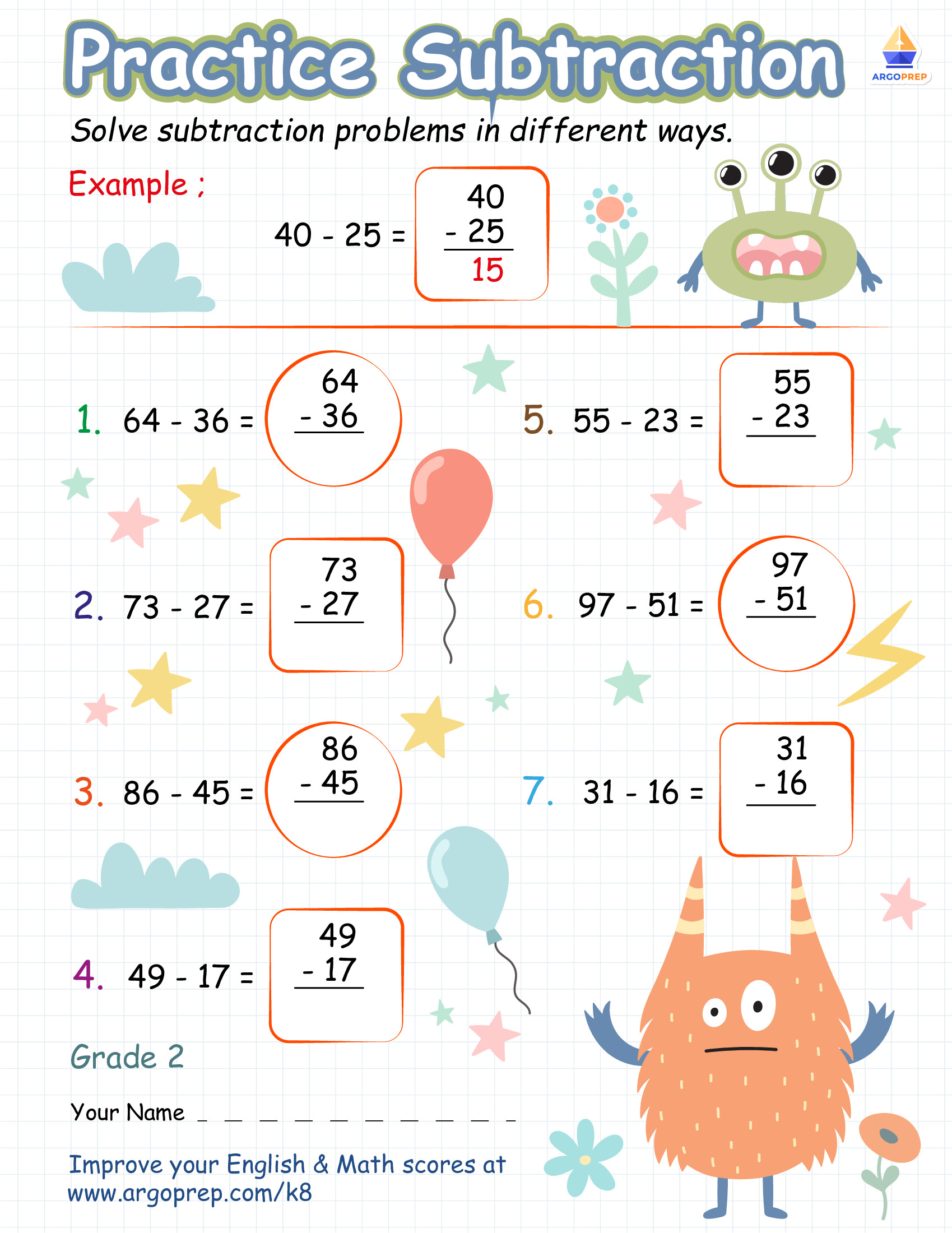 Not-Scary Subtraction with Roxanne and Valentino