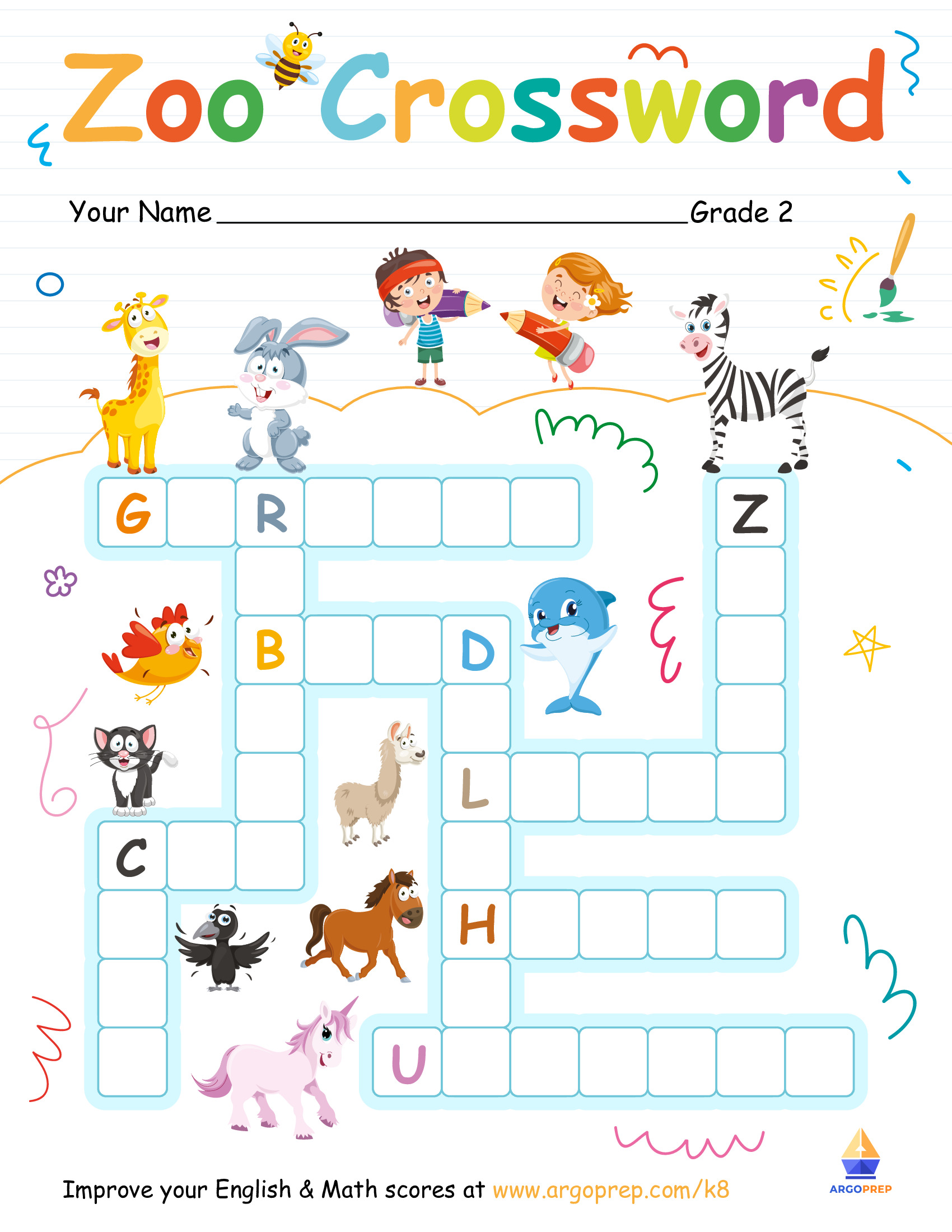 Oliver and Sophia's Ultimate Zoo Animal Crossword Puzzle