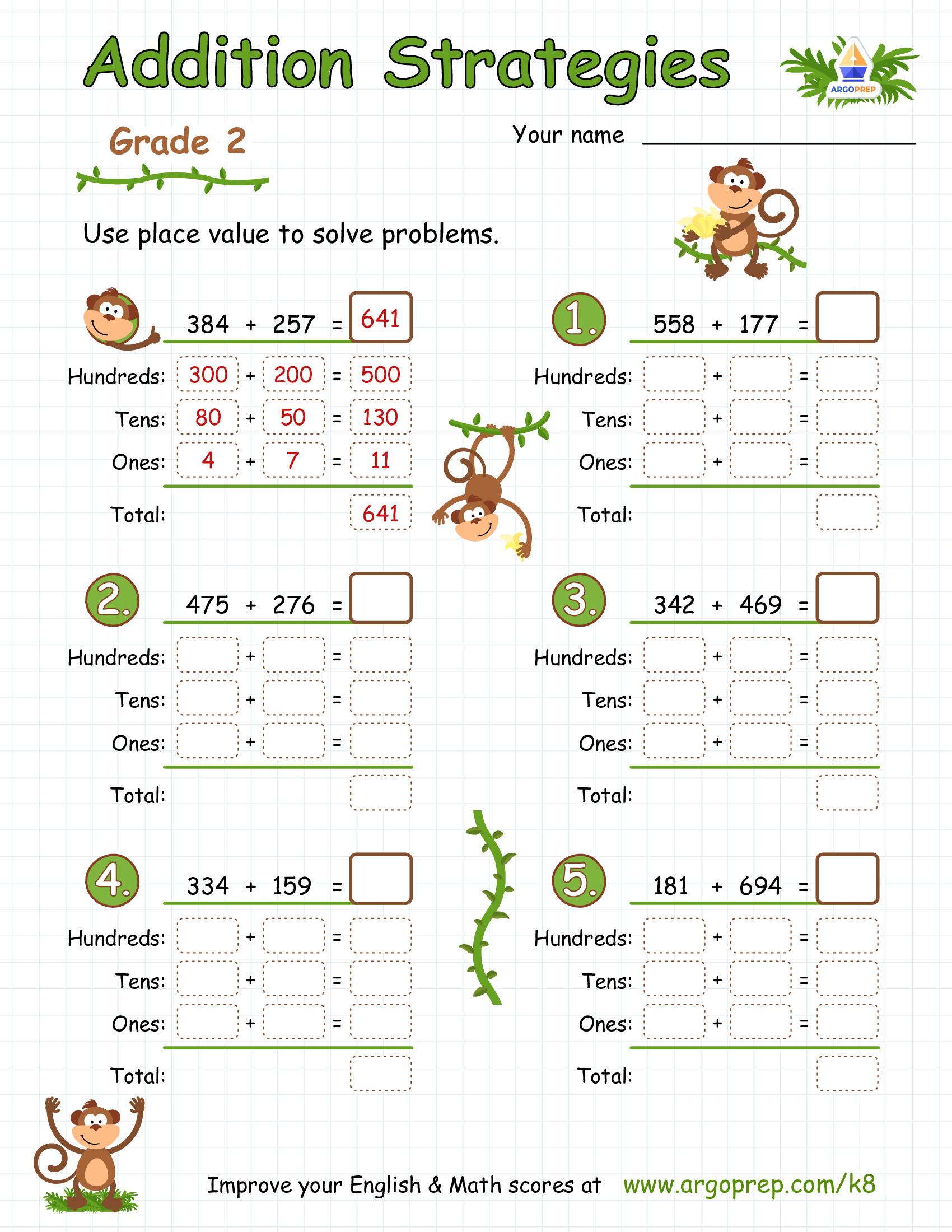 Jumping with Three-Digit Addition
