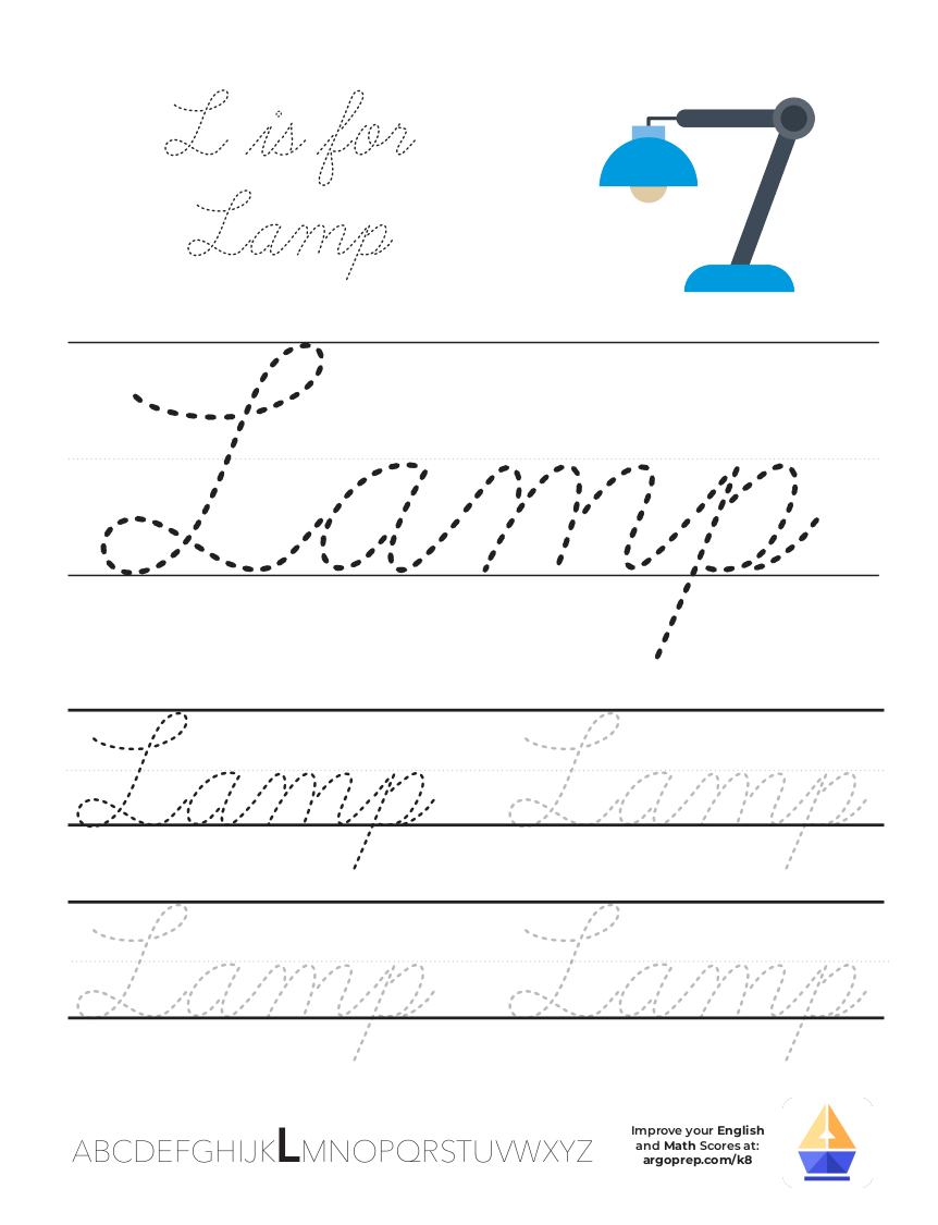 Cursive L is for Lamp
