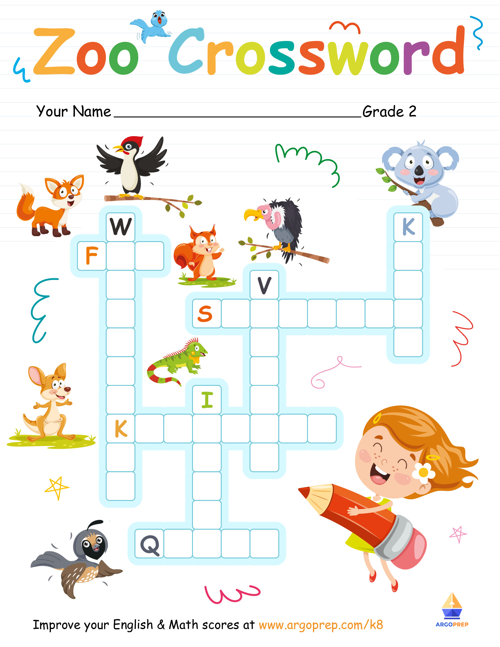 ELA Crossword Zoo is Waiting for You